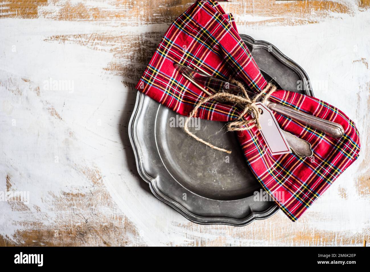 Rustic table setting Stock Photo