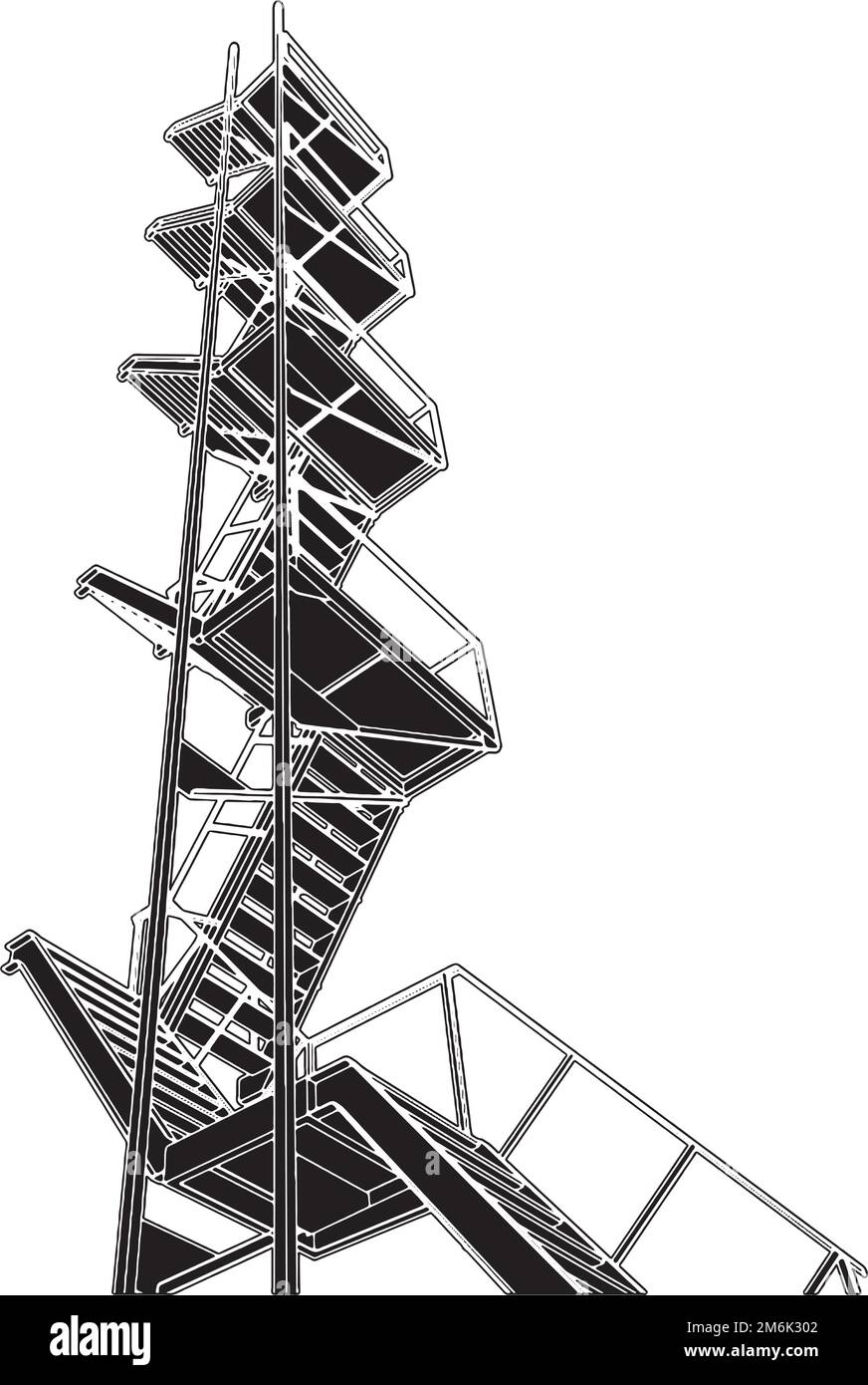 A Fire Escape Staircases Vector Stock Vector