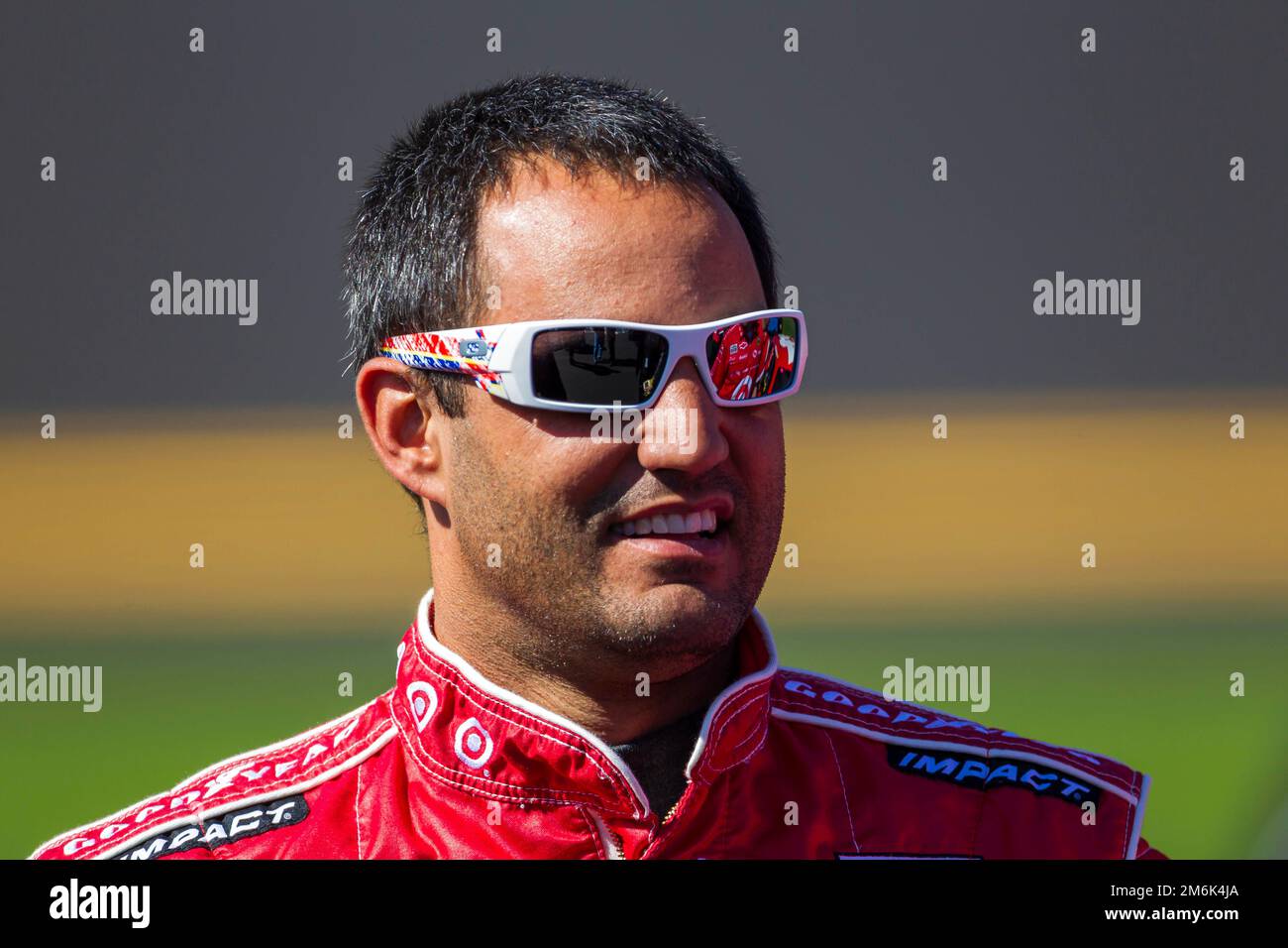 DAYTONA BEACH, FL - FEB 13, 2011: Juan Pablo Montoya (42) waits to qualify for the Daytona 500 race at the Daytona International Speedway in Daytona Beach, FL. Stock Photo