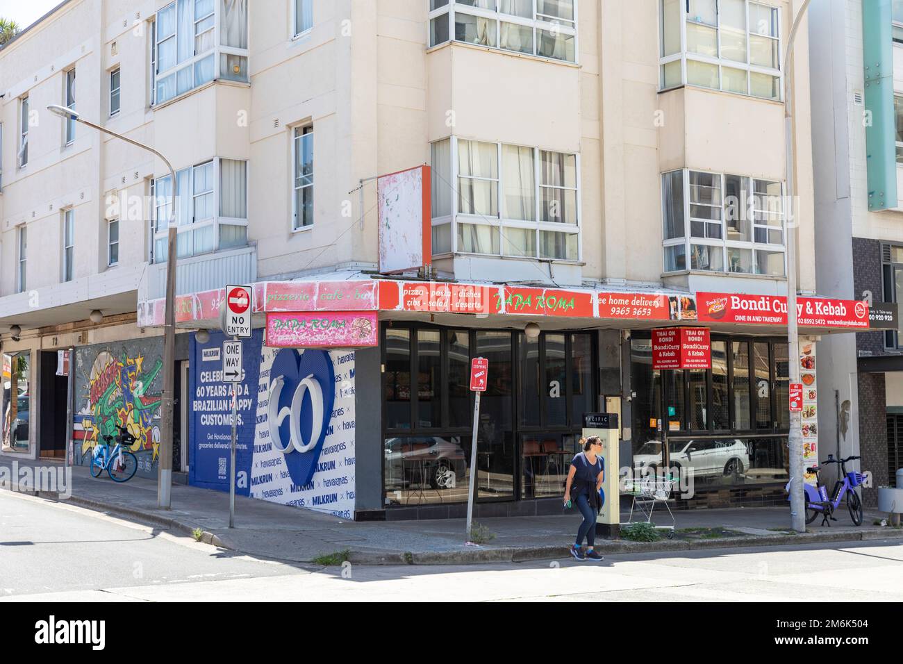 Bondi curry and kebab store in Bondi Beach,Sydney,NSW,Australia Stock Photo