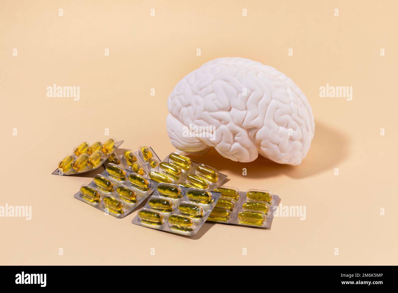 brain health and dementia series brain miniature and omega 3 Stock