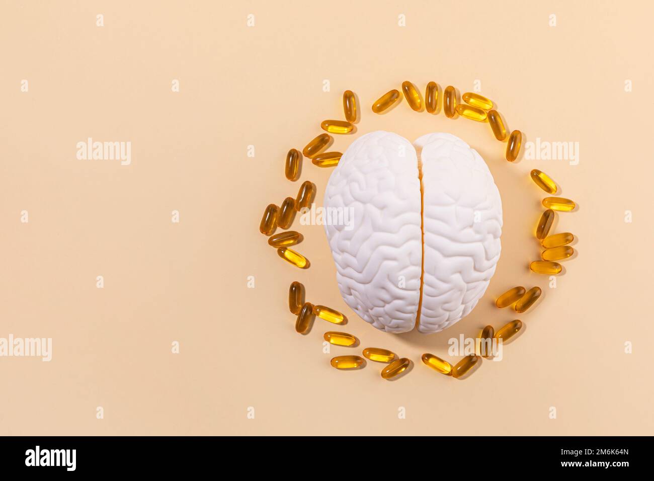 brain health and dementia series brain miniature and omega 3 Stock