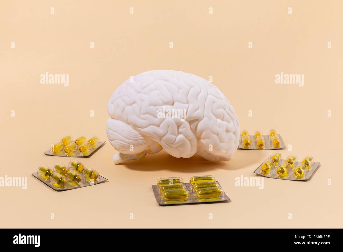 brain health and dementia series brain miniature and omega 3 Stock