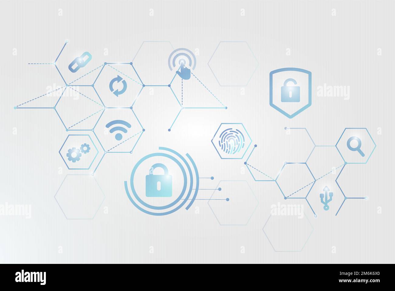 Computer security system icons background vector stock vector image