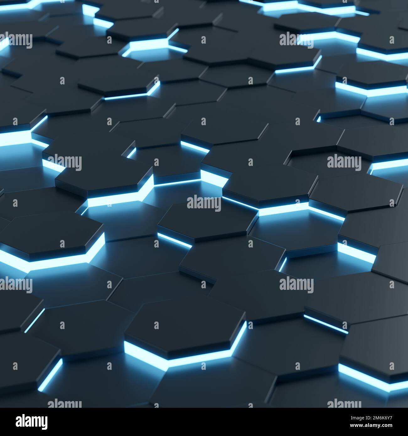 Futuristic and technological hexagonal background. 3d rendering Stock Photo