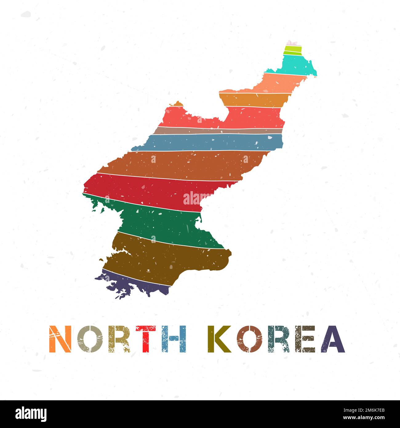 North Korea map design. Shape of the country with beautiful geometric ...