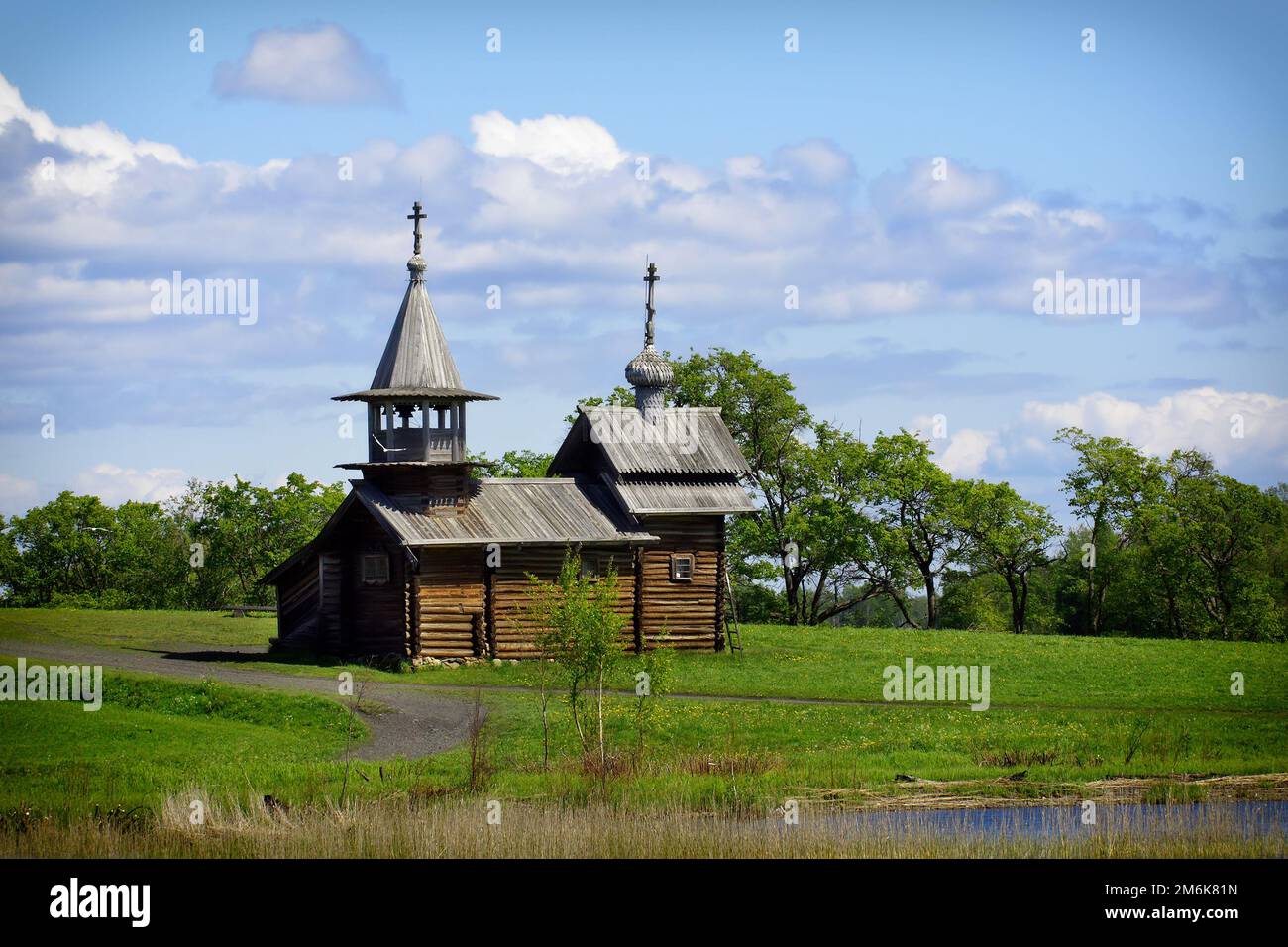Chapel of the Virgin in the village Korba, Kizhi island, Karelia, Russia Stock Photo
