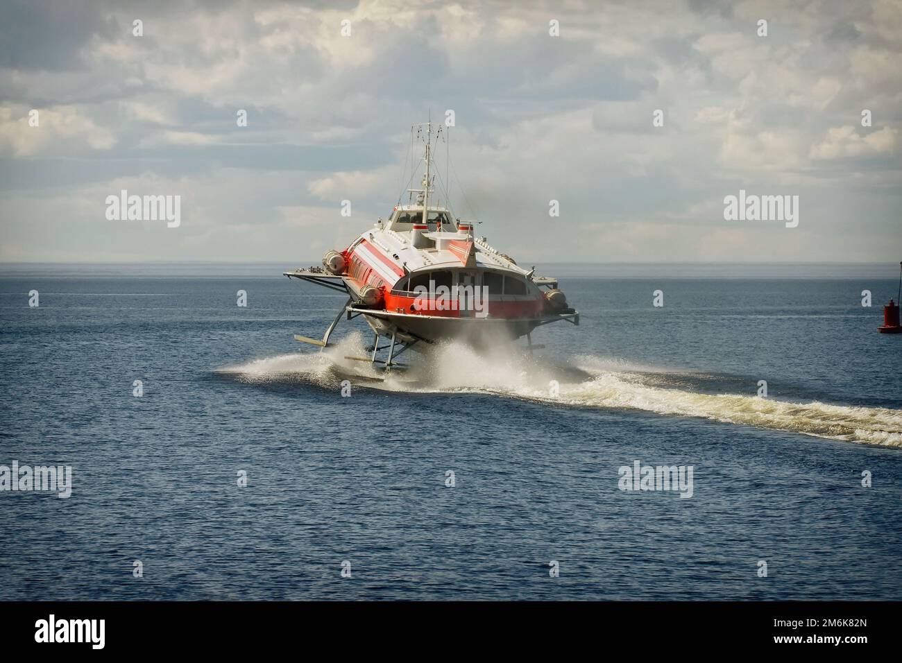 Hydrofoil Boat On Water Stock Photo - Alamy