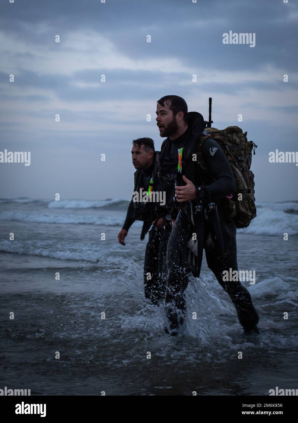U.S. Marine veterans compete in the kilometer openocean swim during