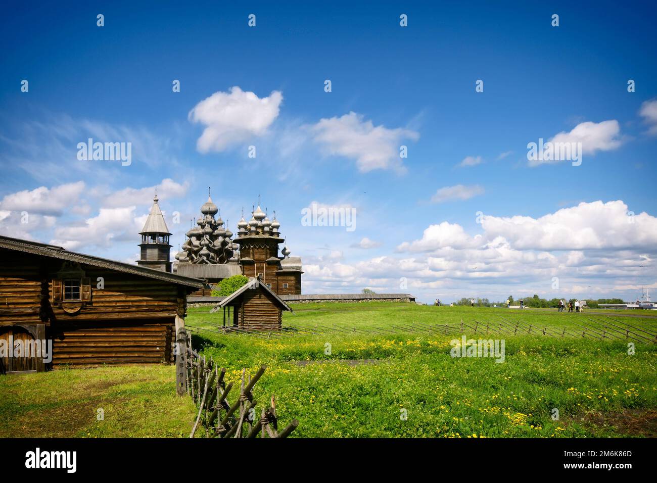 Traditional wooden Russian church on the island of Kizhi Stock Photo ...