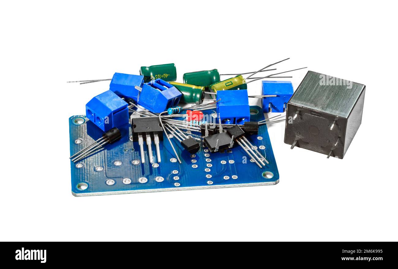Set of electronic device components Stock Photo Alamy