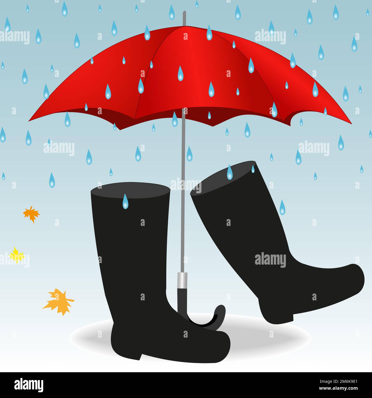 Umbrella and boots Stock Photo Alamy