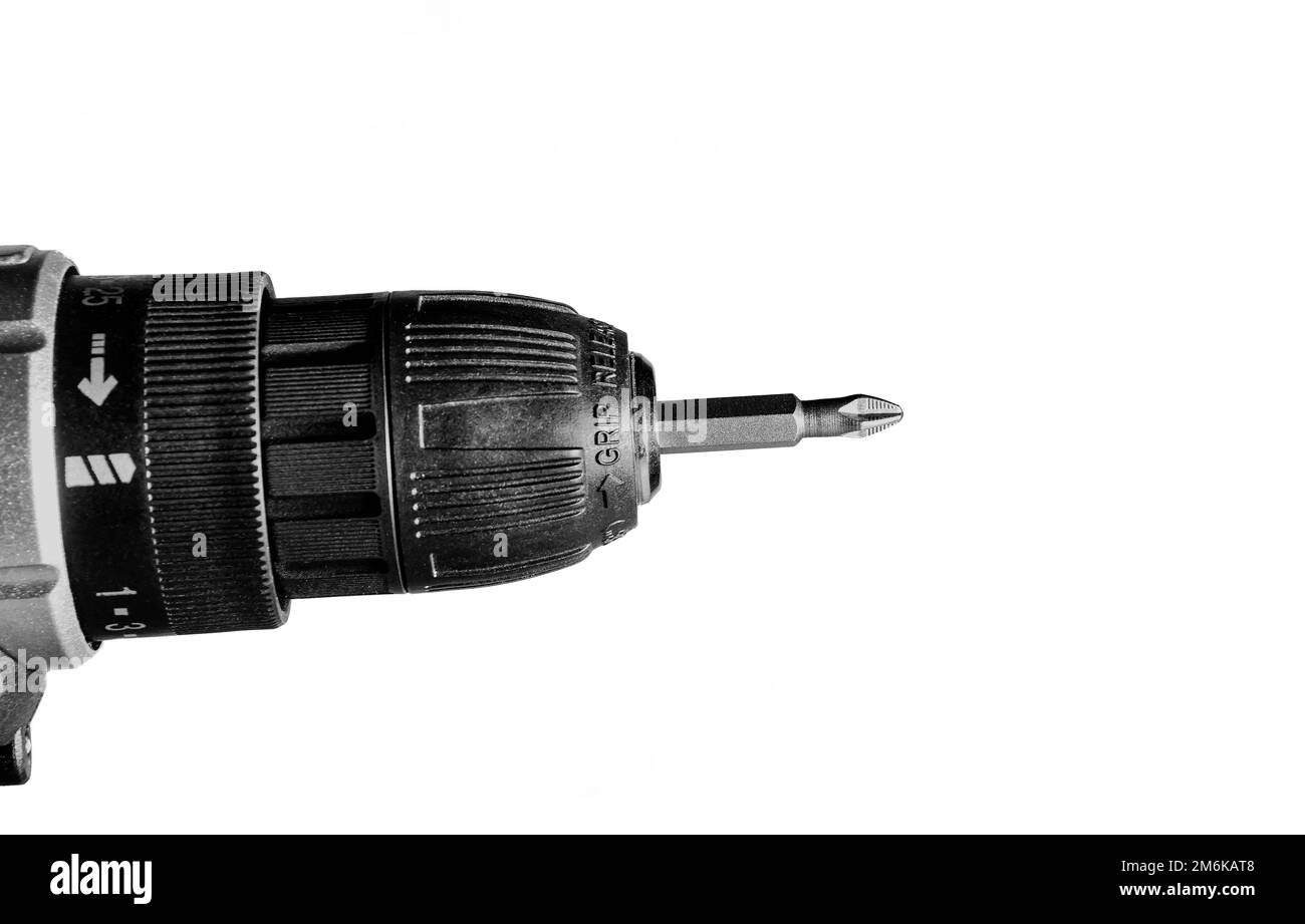 Drill with drill bit Stock Photo Alamy