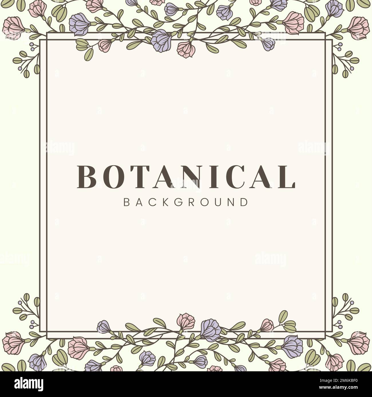 Botanical background with floral frame vector Stock Vector