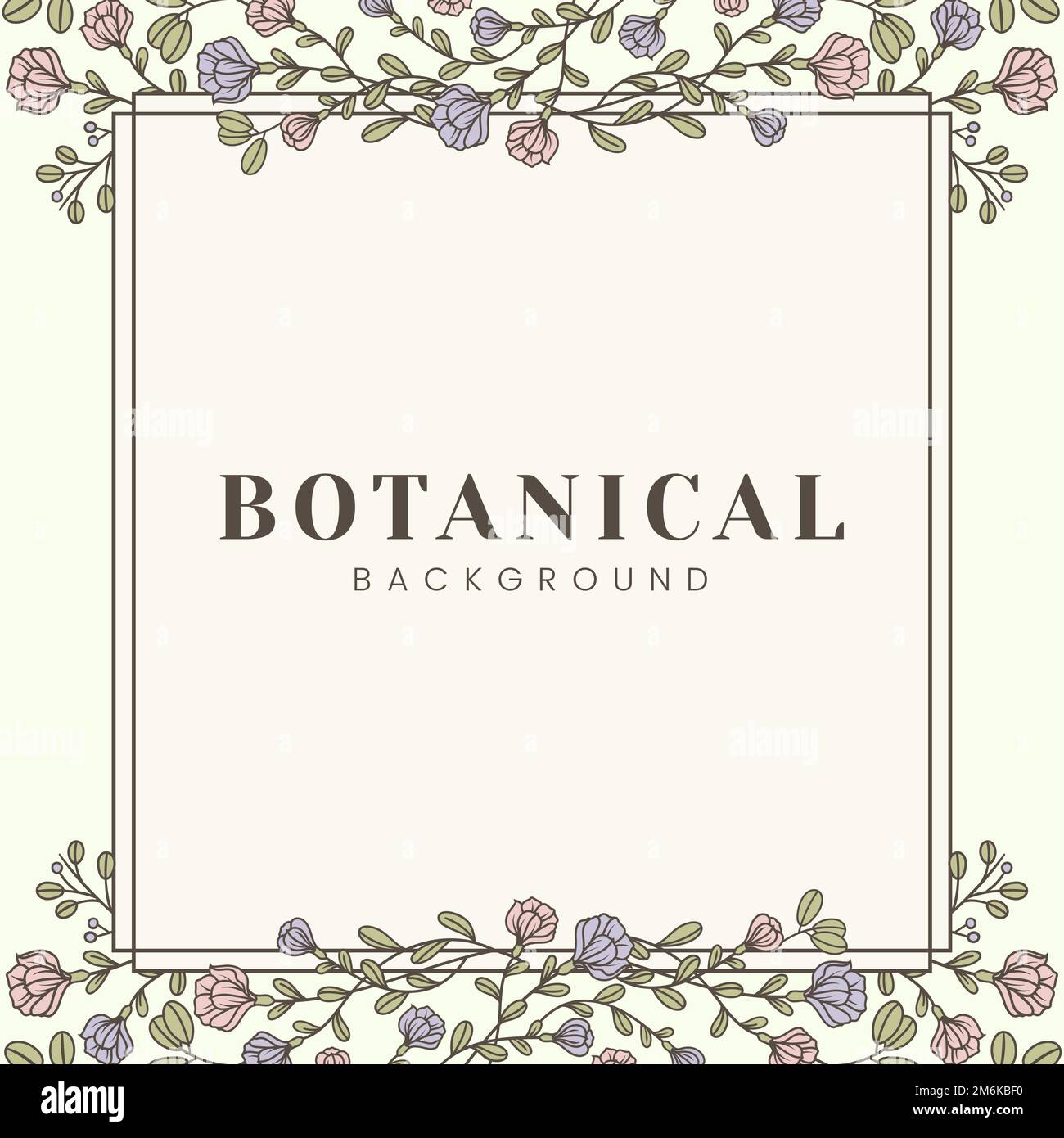 Botanical background with floral frame vector Stock Vector Image & Art ...