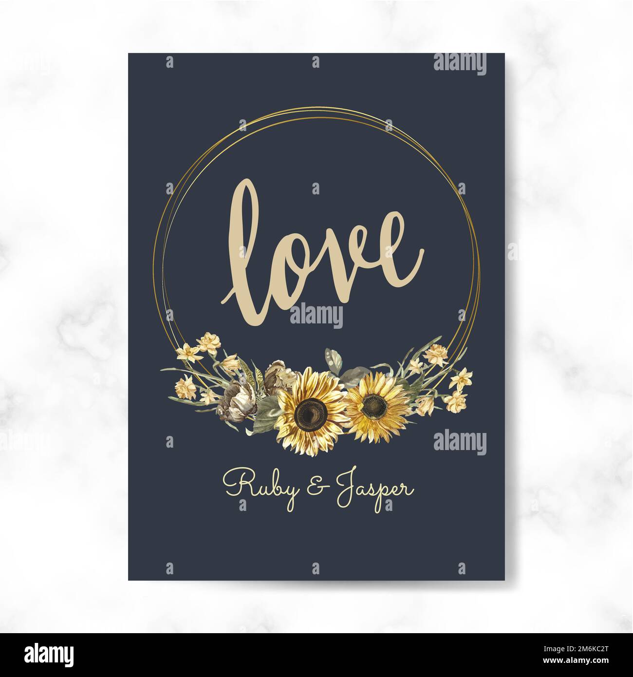 Floral love card mockup vector Stock Vector