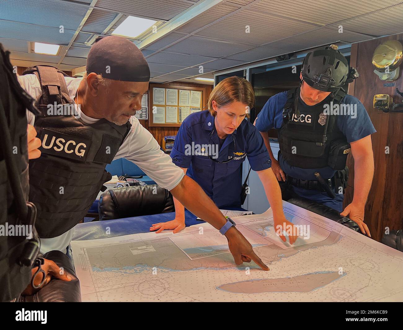 Coast Guard Cutter Campbell's Commanding Officer Anne O'Connell and a