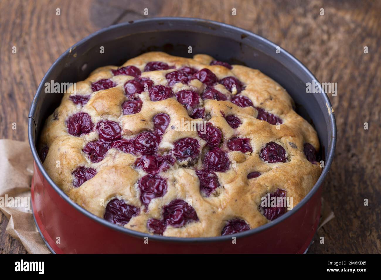 Homemade cherry pie on wood Stock Photo - Alamy