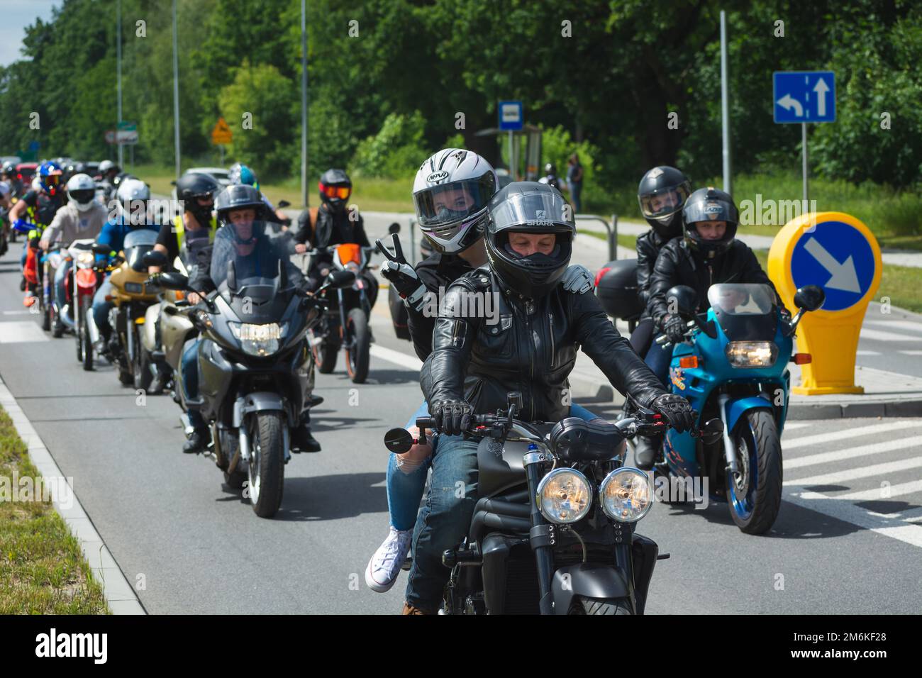 Chelm, Lubelskie, Poland - June 18, 2022: Rally of motorcyclists in Chelm at MotoKropla 2022 Stock Photo