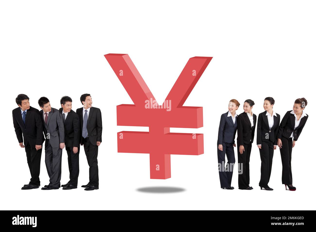 Business team and finance symbols Stock Photo