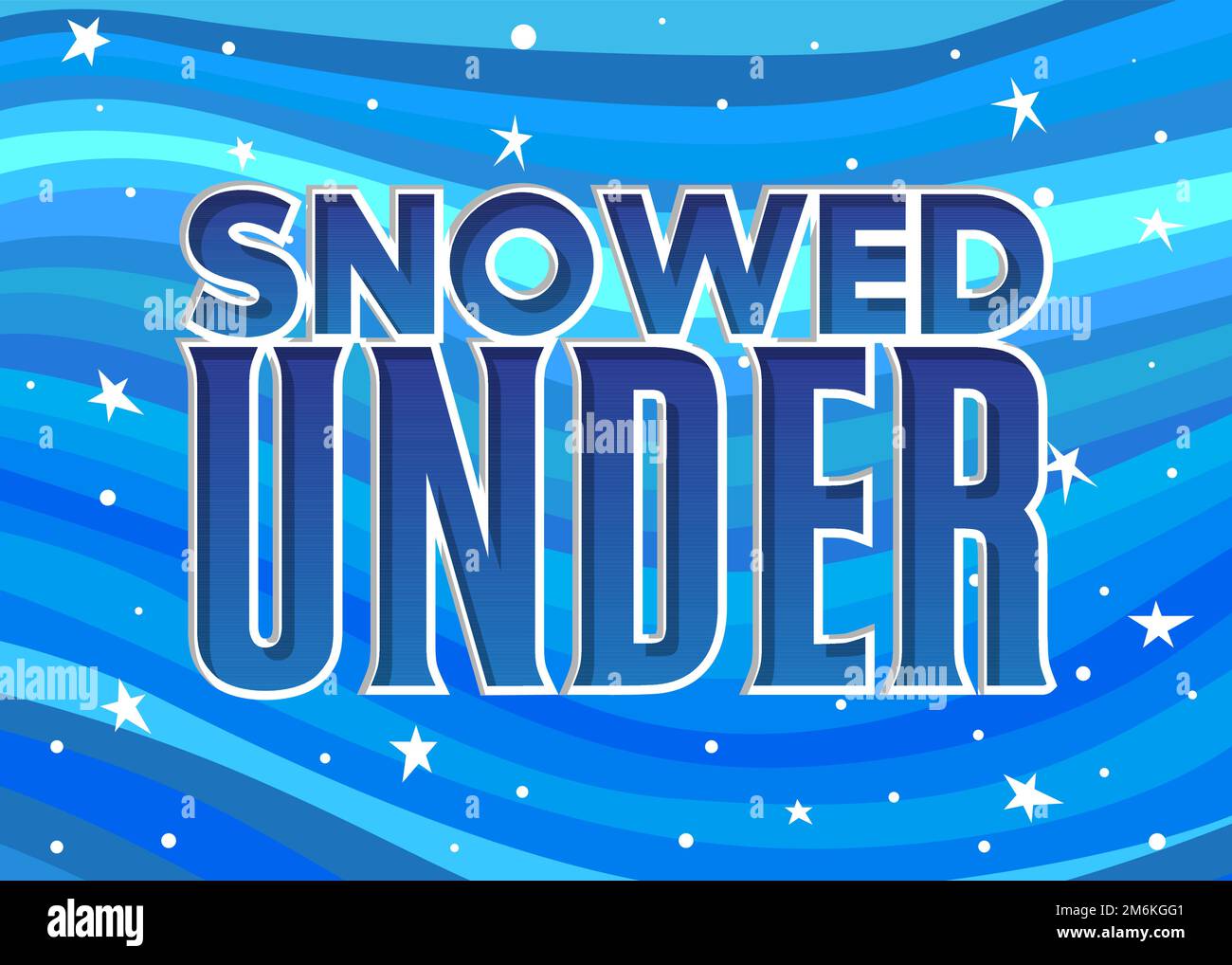 Snowed Under. Word written with Children's font in cartoon style. Stock Vector