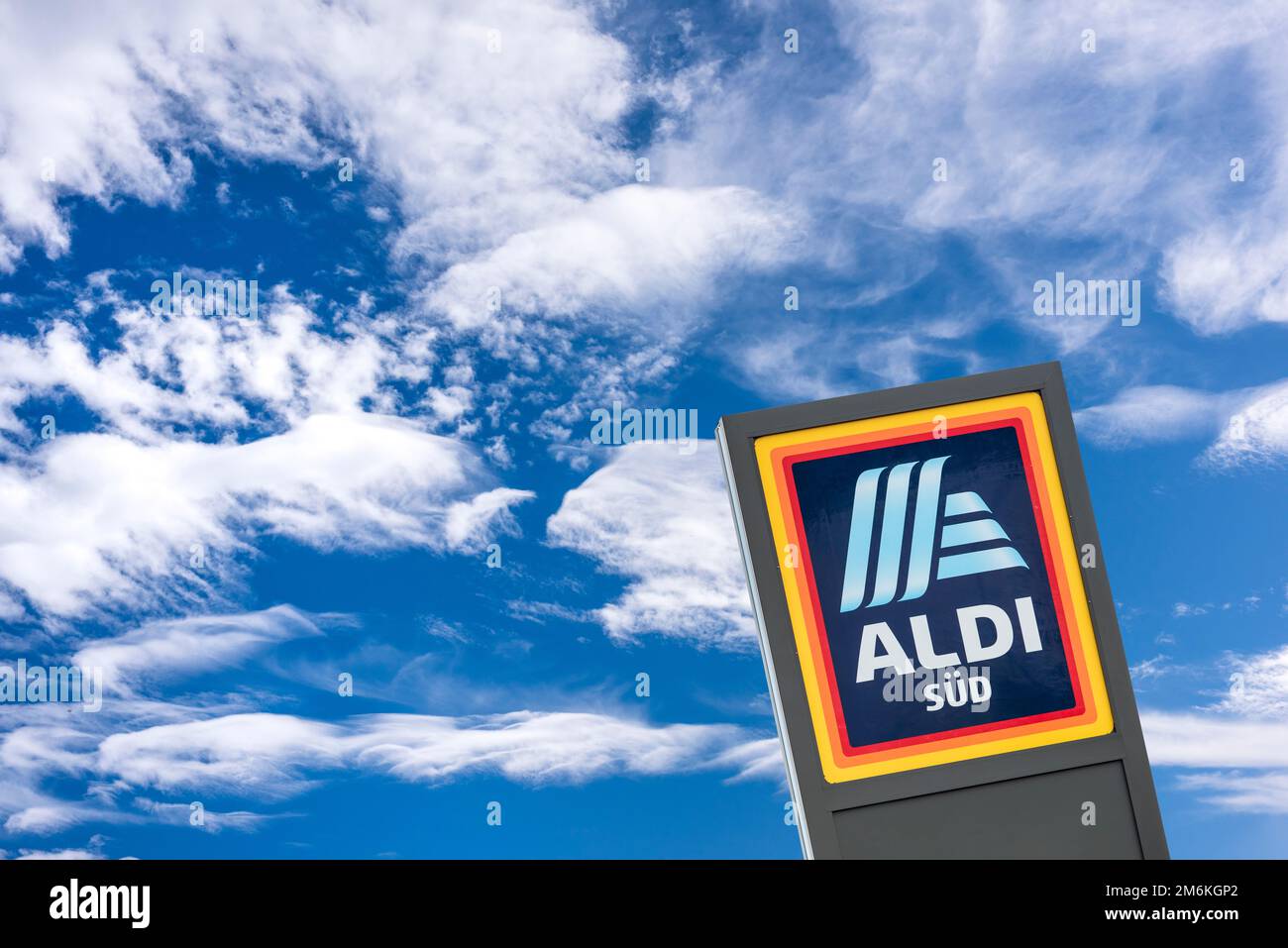 Aldi discount store company logo Stock Photo Alamy