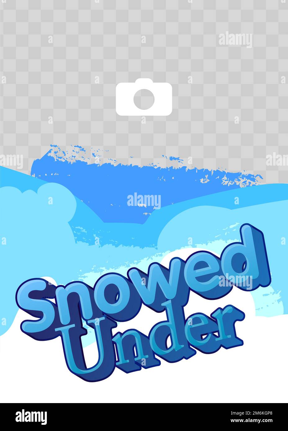 Snowed Under poster. Background vector illustration. Abstract winter event template for website, banner, book cover, presentation. Stock Vector