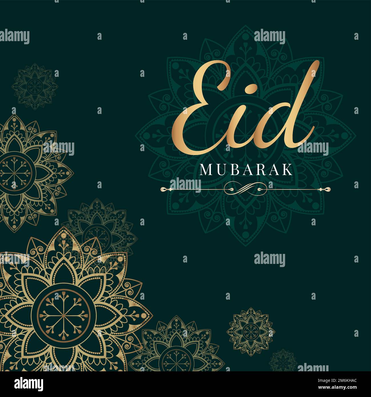 Eid Mubarak card with mandala pattern background Stock Vector Image ...