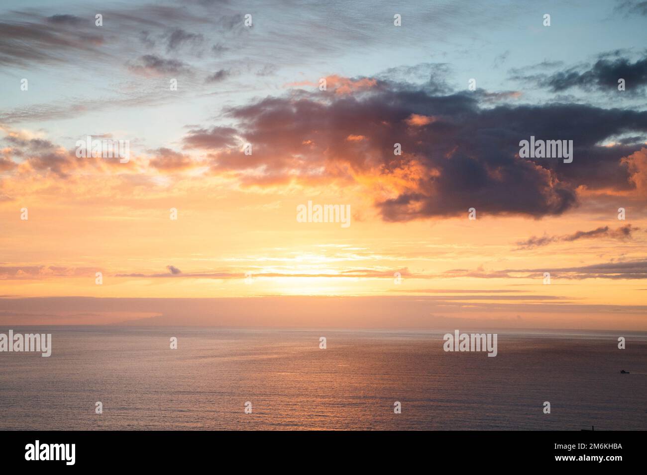 Amazing sunset over the sea Stock Photo