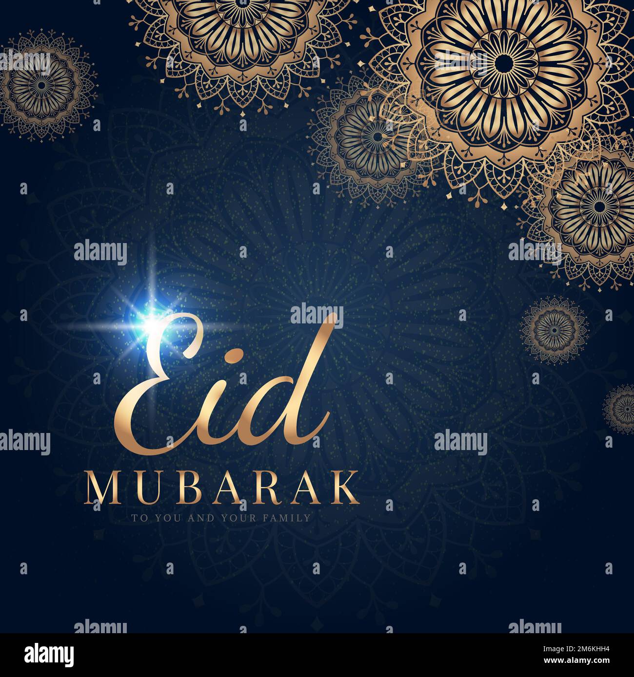 Eid Mubarak card with mandala pattern background Stock Vector Image ...