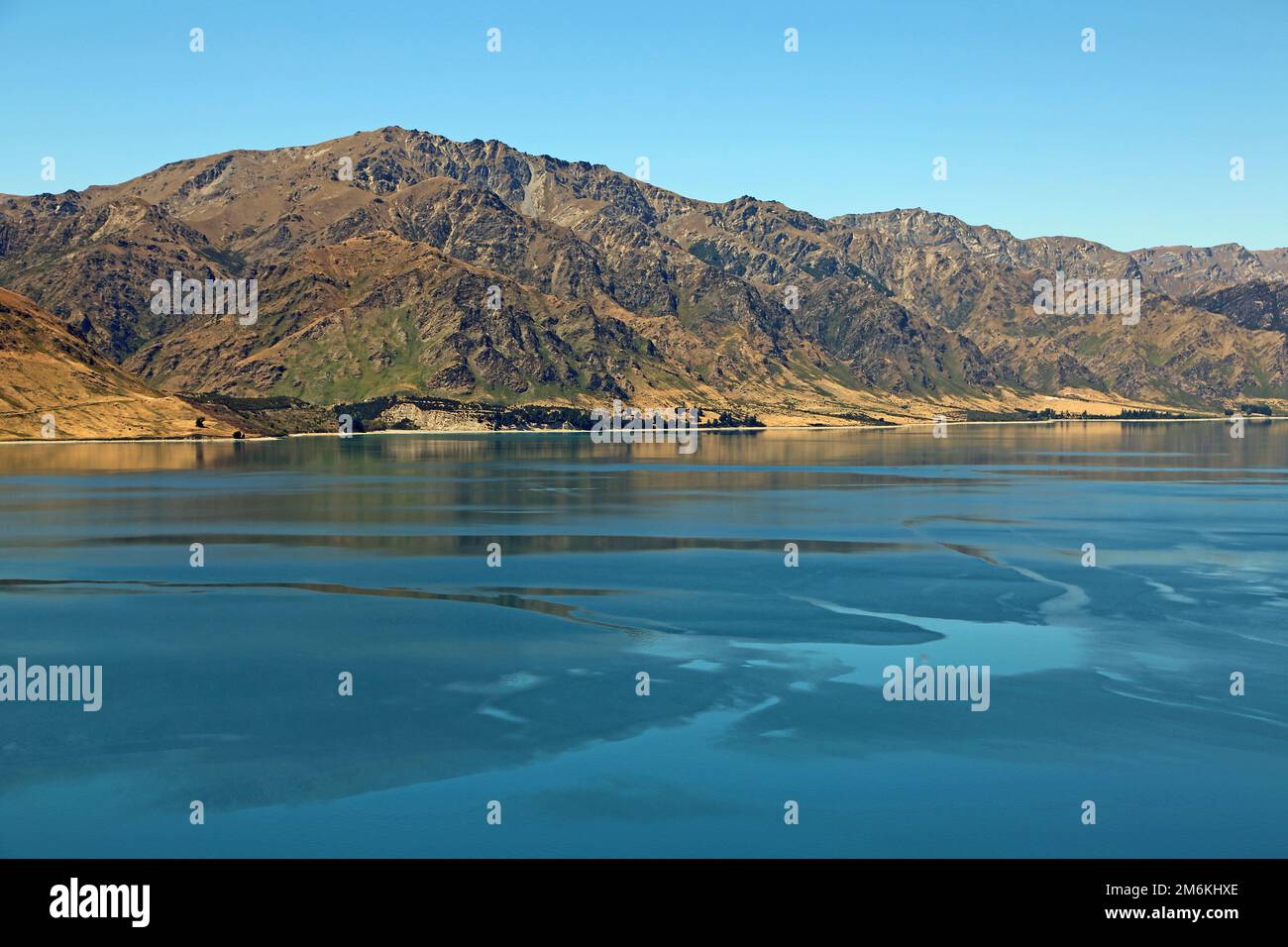 Landscape on Hawea Lake - New Zealand Stock Photo