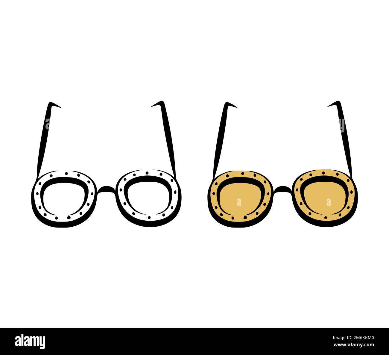 Vector illustration of sunglasses in a hand drawn style on a white