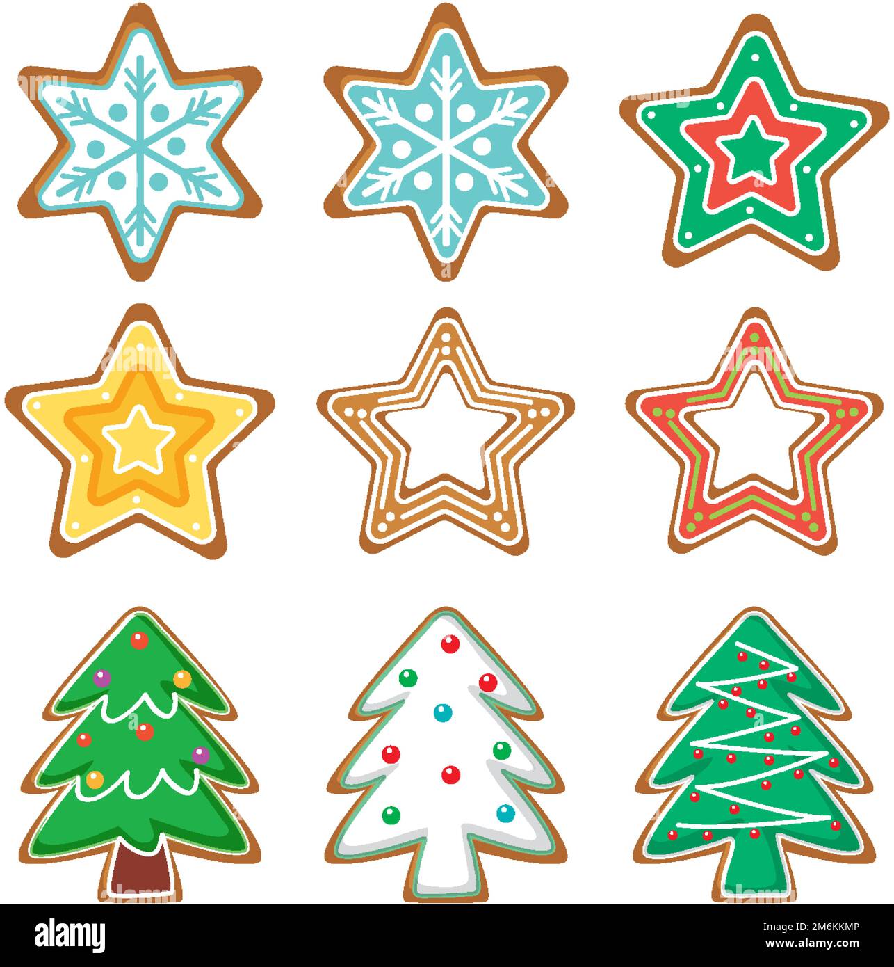 Christmas Gingerbread Cookies Collection Illustration Stock Vector Image And Art Alamy 8240