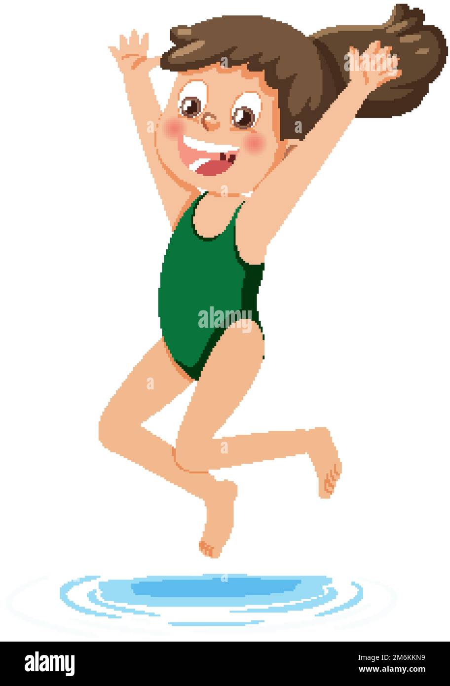 Cute girl wearing swimsuit illustration Stock Vector Image & Art Alamy