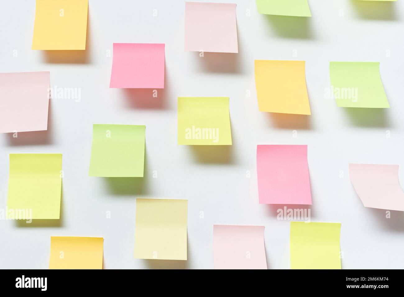 Sticky notes over white background. Stock Photo