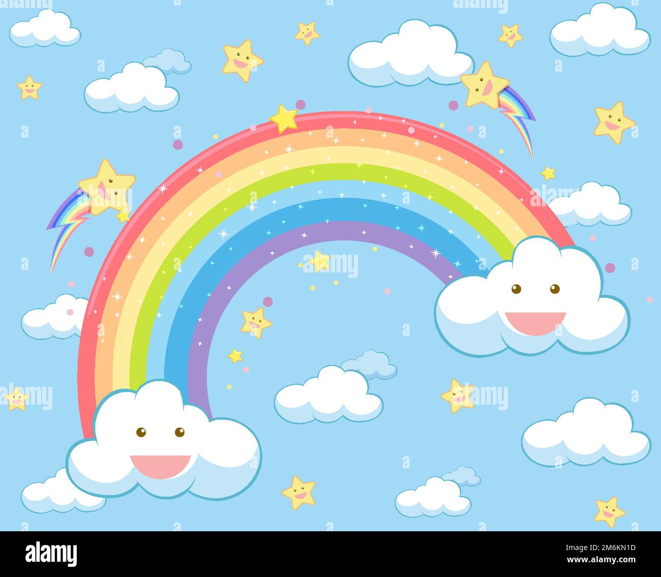 Cute pastel rainbow background illustration Stock Vector Image & Art Alamy