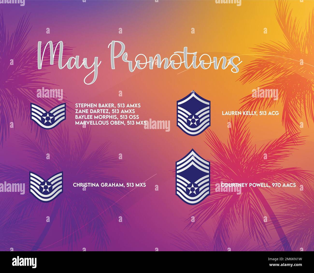 The May 2022 enlisted Promotions graphic from the 513th Air Control