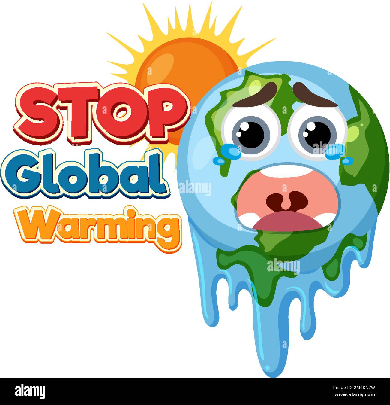 Stop global warming vector concept illustration Stock Vector Image ...