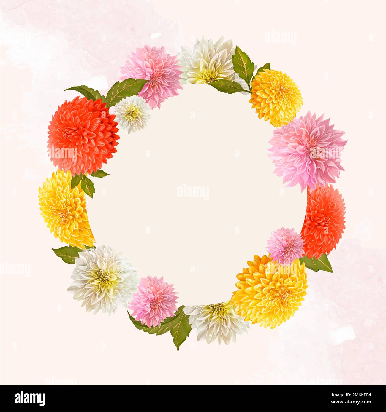 Blooming floral wreath design vector Stock Vector Image & Art - Alamy