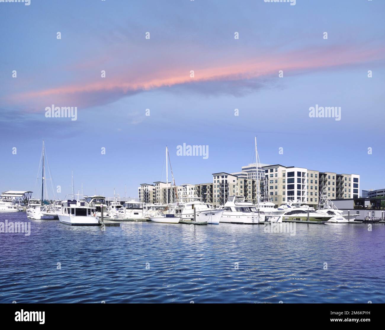 The riverwalk along the Cape Fear River in downtown Wilmington NC, with