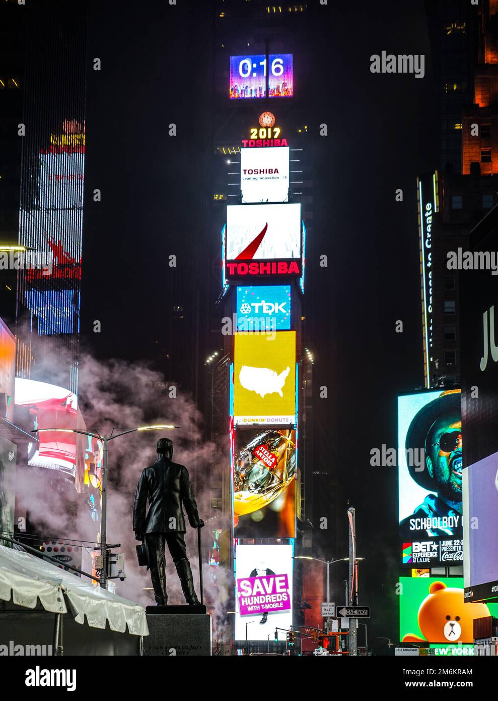 Night view of the New York Times Square (TimesSquare) Stock Photo
