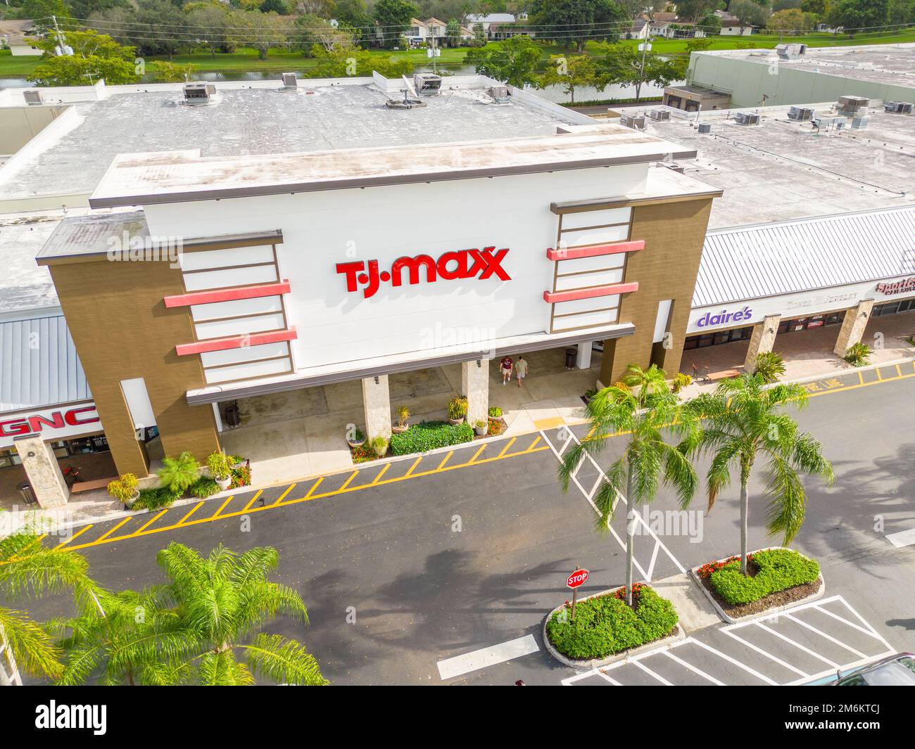 Davie, FL, USA January 3, 2022 Aerial photo Davie Tower Shops TJ Maxx Stock Photo Alamy