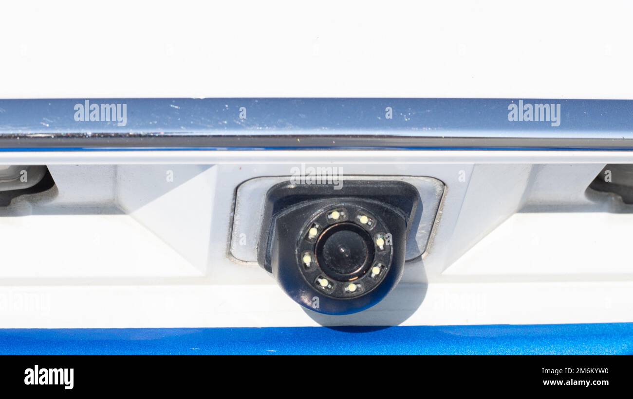 Rear view camera on a vehicle Stock Photo