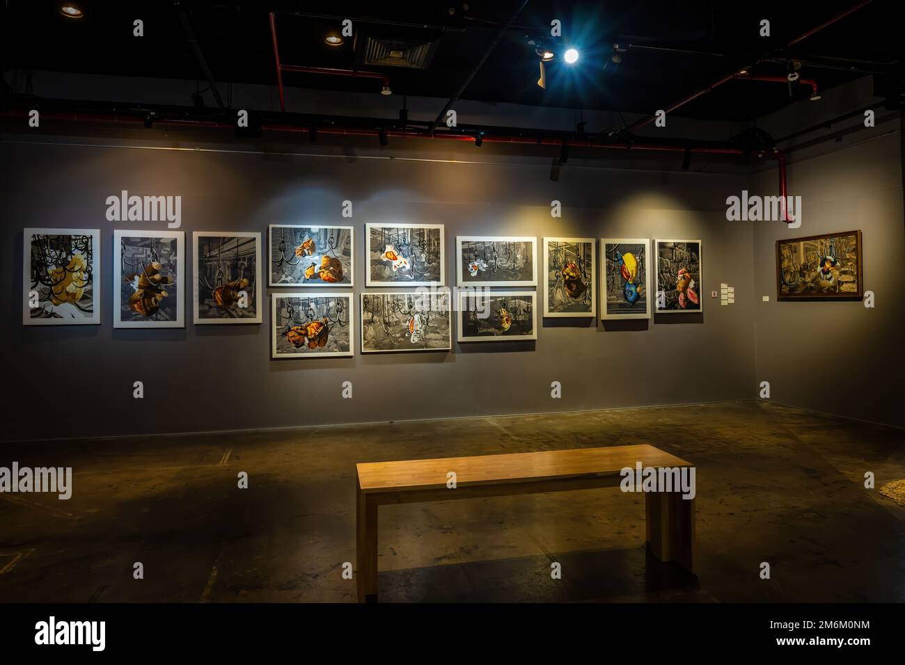 Bangkok, Thailand - Aug 17 2022: People visit the photo exhibition in Bangkok Art and Culture Center (BACC) Stock Photo