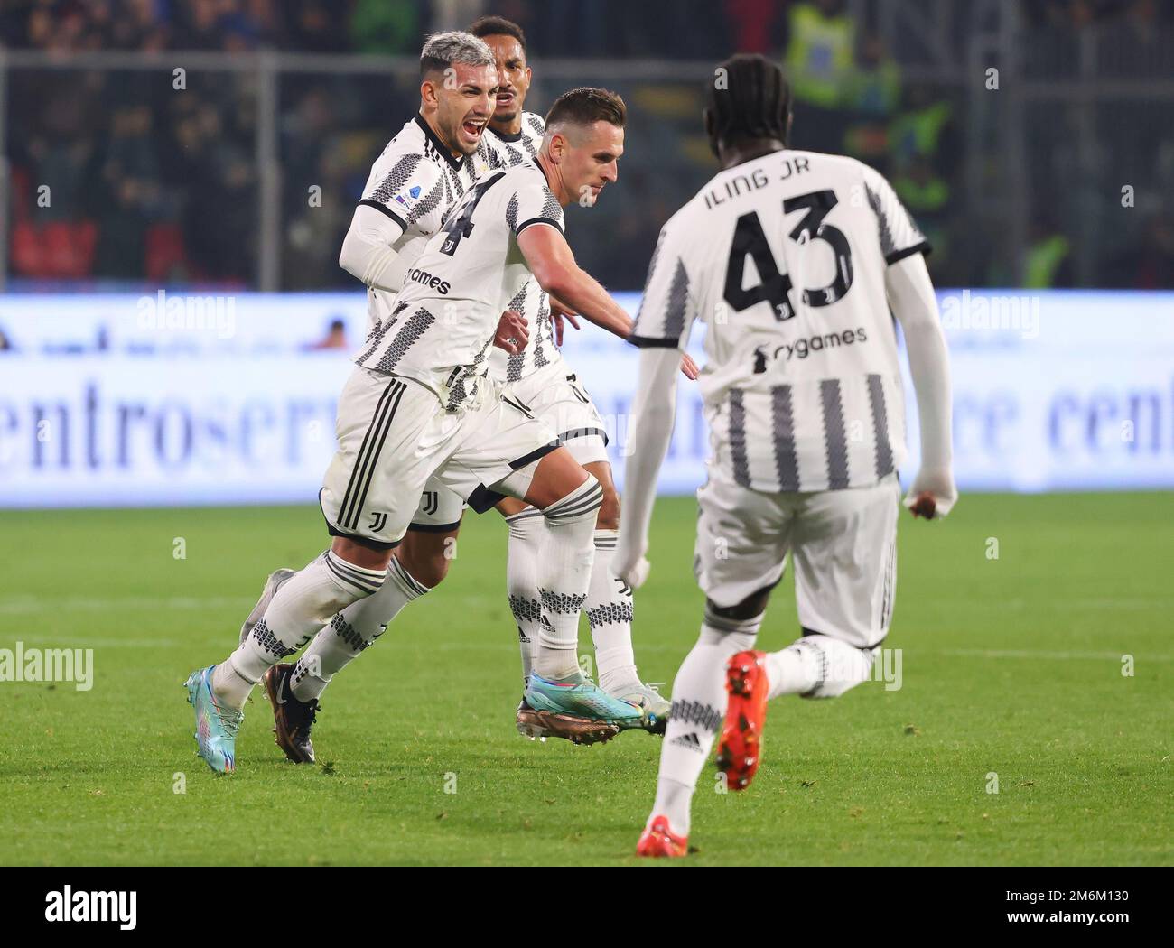 January 4, 2023, CREMONA, Italy Juventus's players jubilates after