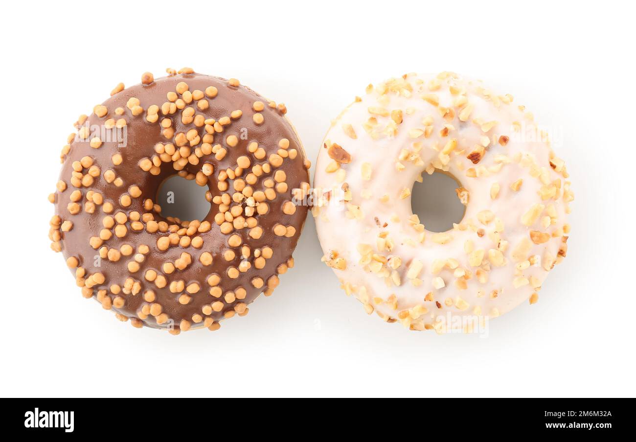Sweet donuts isolated on white background Stock Photo - Alamy