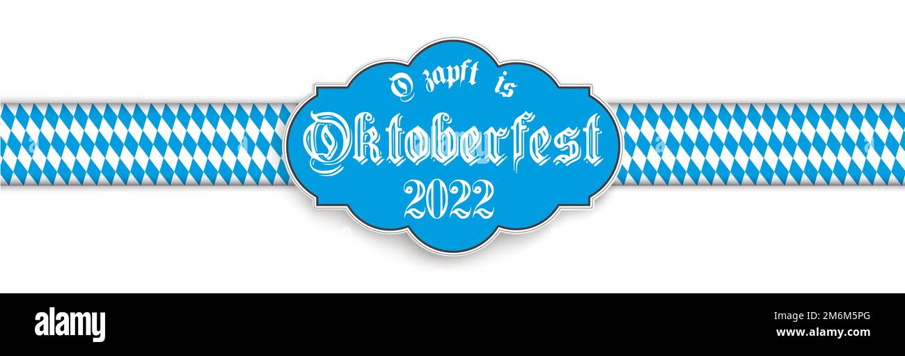 Bavarian Ribbon Oktoberfest 2022 Emblem Stock Photo