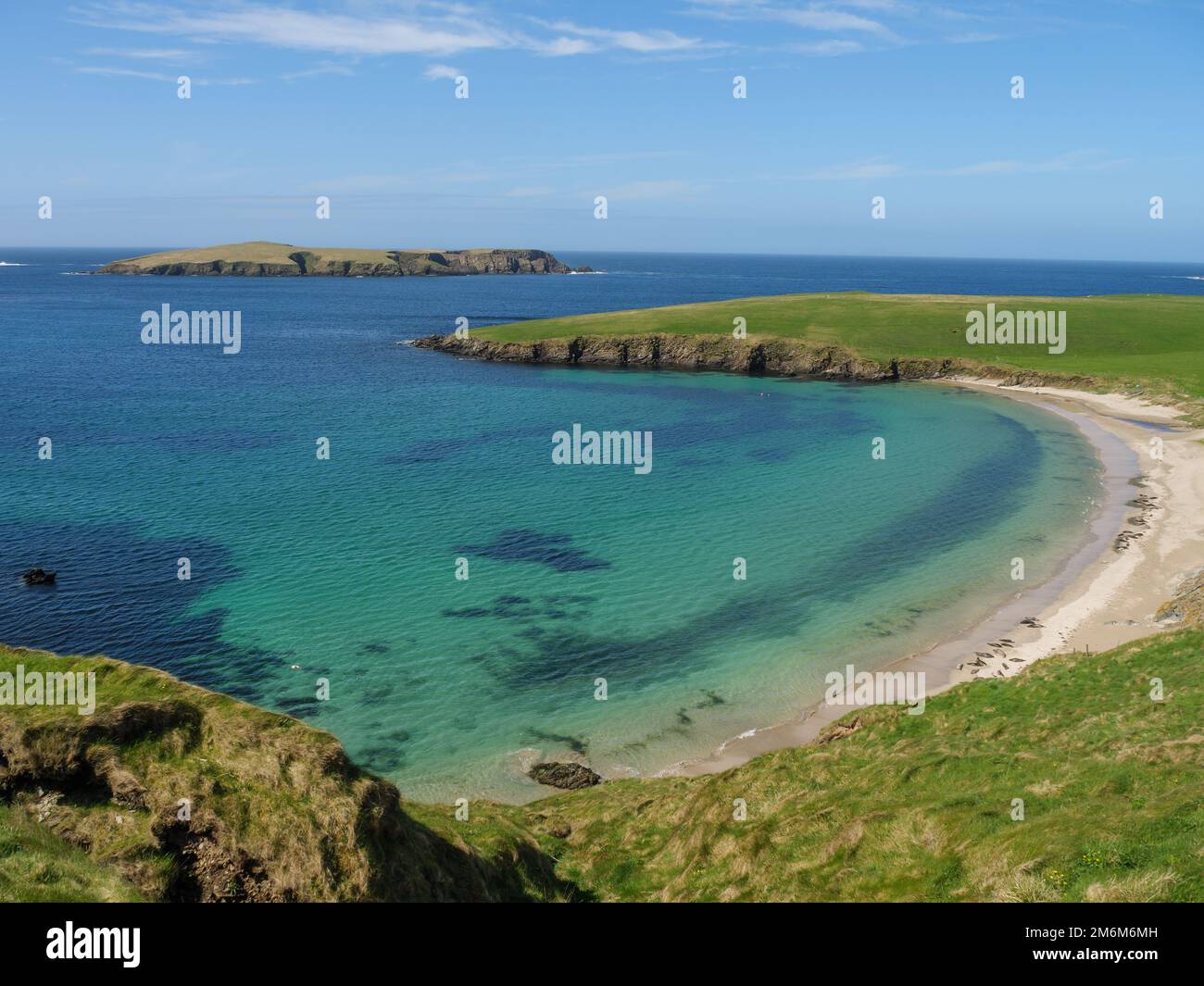 Beach on the shetland islands Stock Photo