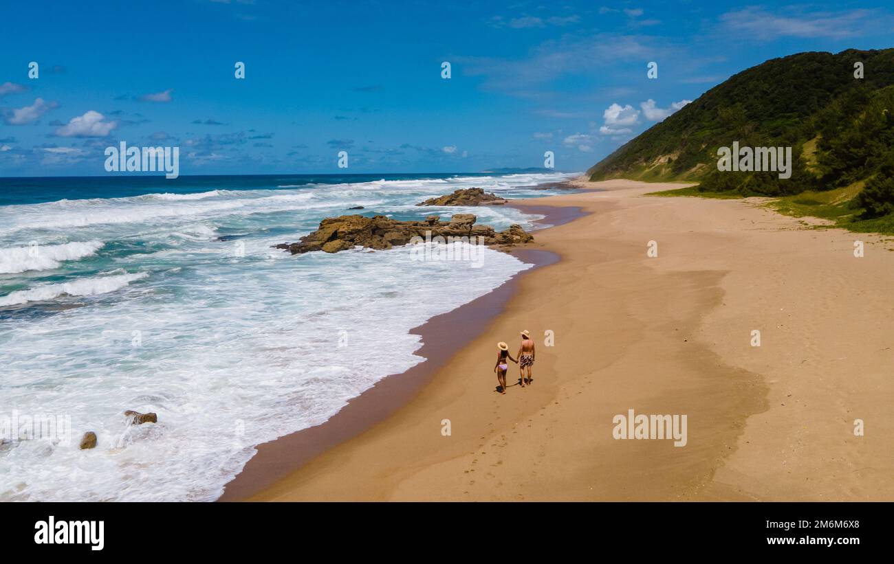 St Lucia South Africa, Mission Rocks beach near Cape Vidal in Isimangaliso Wetland Park in Zululand Stock Photo