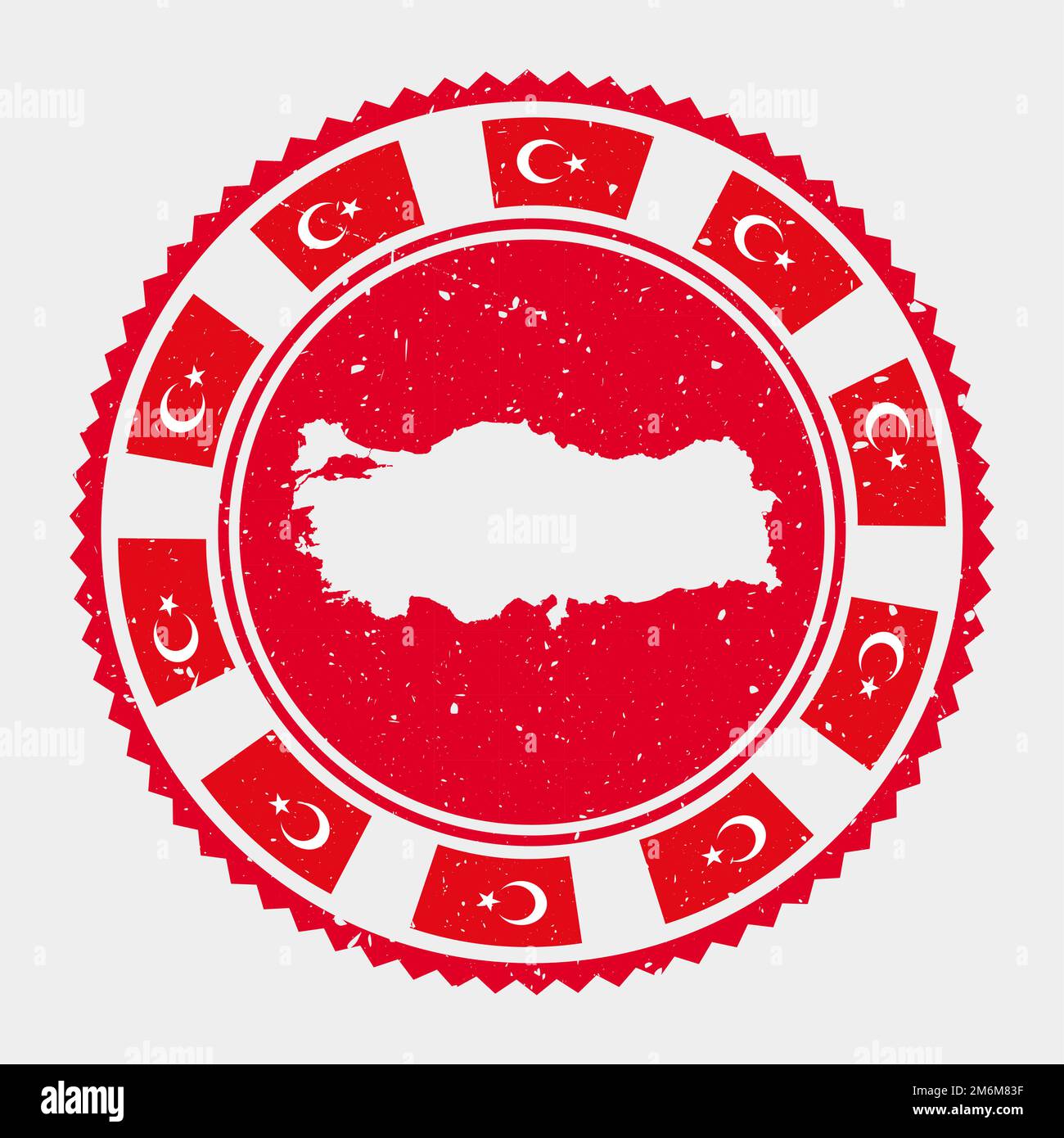Turkey grunge stamp. Round logo with map and flag of Turkey. Country